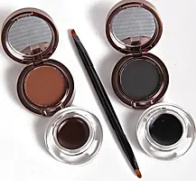 VBA Eye Powder  Eye Liner Gel Long Lasting/Waterproof Eyebrow Powder  Eyebrow Gel 3g+4g Black and Brown-thumb2