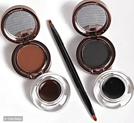 VBA Eye Powder  Eye Liner Gel Long Lasting/Waterproof Eyebrow Powder  Eyebrow Gel 3g+4g Black and Brown-thumb3