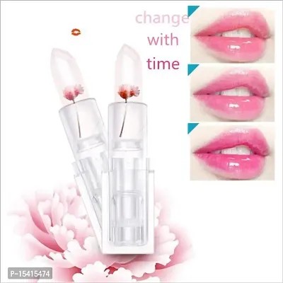 Jelly Flower Color Changing Lipstick Temperature Change Moisturizer flower Magic Color Change Lip Gloss (RED FLOWER)-thumb5