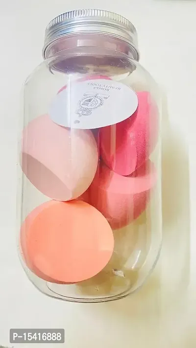 VBA 5PCS Latex-Free Makeup Sponge Set with Jar Beauty Skincare Makeup Applicator Foundation Concealer Highlighter Blush Contour Liquid Cream Powder Wet Dry Blending/SPONGE-thumb4