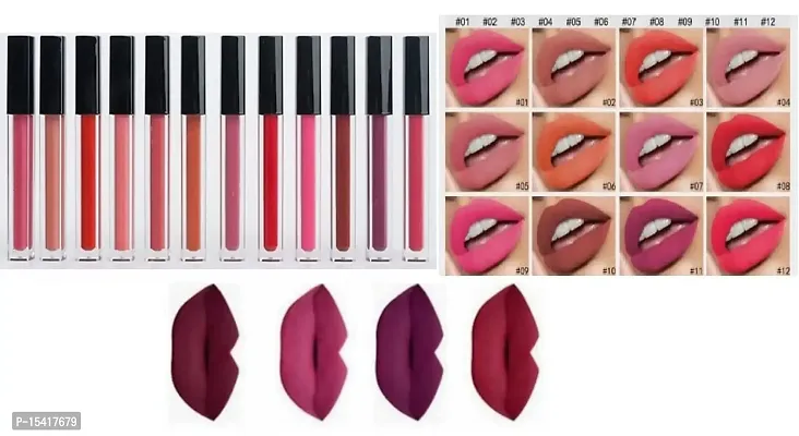 Lipstick Liquid Matte Set of 12 Multicolor-thumb0