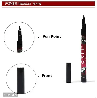 VBA Long Lasting (BLACK) Eye liner cum Kajal pack of 2 and 1 36 H Waterproof Sketch Pen Eye Liner-thumb3