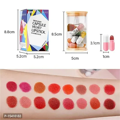 VBA 16 Colors Mini Matte Capsule Lipstick Set , Long-lasting Waterproof Swab Lipstick Makeup Gift Set,Matte Lip Gloss Set for Women Girls (Multicolour, 5 g)-thumb4