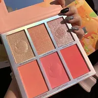 6 Color Matte Highlighter Palette Pearly Blush Shiny Eyeshadow Palette Multifunctional Face Makeup Palette-thumb2