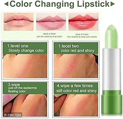 VBA Color Change Lipstick Lip Blam, Long Lasting Magic Temperature Nutritious Lips Makeup Aloe Vera Lip Gloss Set Aloe Vera Lipstick, Matte Finish (Pack of 2)-thumb2