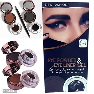 VBA Eye Powder  Eye Liner Gel Long Lasting/Waterproof Eyebrow Powder  Eyebrow Gel 3g+4g Black and Brown-thumb0