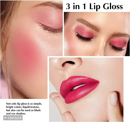 Lip Stain 3in1 Tint Easy Application, Shimmery, Blends Perfectly onto Skin Mini Liquid Lipstick,Sheer Multi Stick Hydrating Formula Moisturizing Cheeks and Eyes, All Day Wear Tint-thumb5