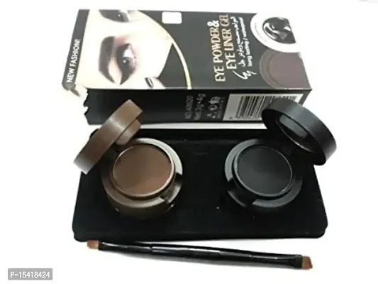 VBA Eye Powder  Eye Liner Gel Long Lasting/Waterproof Eyebrow Powder  Eyebrow Gel 3g+4g Black and Brown-thumb2