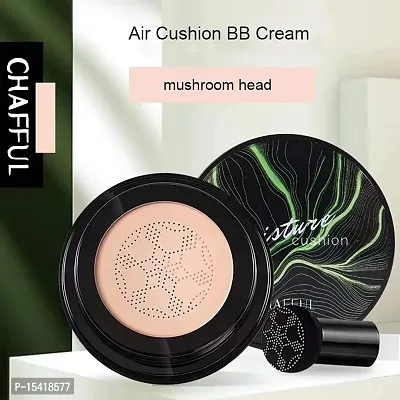 VBA BB Cream Air Cushion Foundation Korean Mushroom Head CC Cream Concealer Whitening Cosmetic Waterproof Brighten Face Base Tone Foundation (lvory White, 20 g) Matte Finish-thumb4