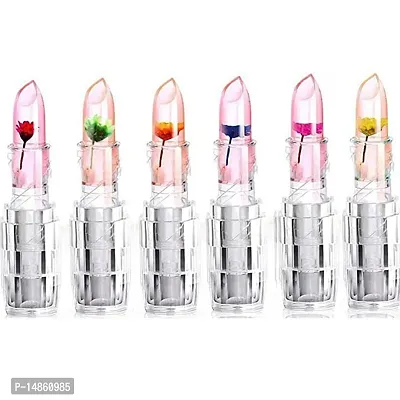 Waterproof Flower Lipstick Jelly Flower Transparent Color Changing Lipstick Flower Jelly Lipstick -Pack Of 3