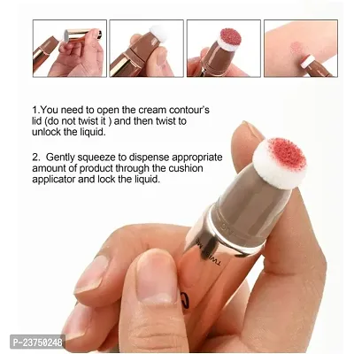 Liquid Blush Blush stick, Liquid Blush for Cheeks Natural Smooth Creamy Highlight Matte Liquid Blush Stick with Soft Cushion Applicator B1-thumb3