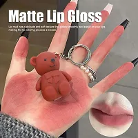 2 in 1 Key Chain Bear Mist Matte Velvet Lipstick Waterproof Long Lasting Lip Gloss Cute Bear Makeup Plumping Non-Stick Cup Moisturizing-thumb1