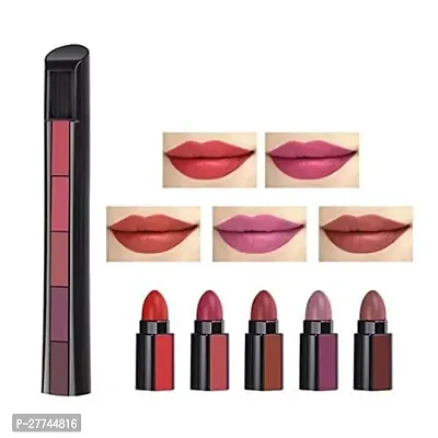 Combo of 2 Pcs Fabulous Matte Shades 5 Lipstick in 1, (Red + Nude) Edition Lipstick Set, 7.5g Each with 36H Eyeliner and 1 Kajal Pencil - (Pack of 4)-thumb3