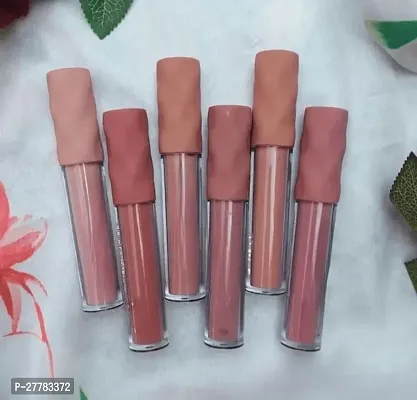 6 Pcs Matte Liquid Lipstick Set Nude Shade Non-Stick Cup Not Fade Waterproof Lipstick (Multicolor) Visit the VBA Store-thumb0