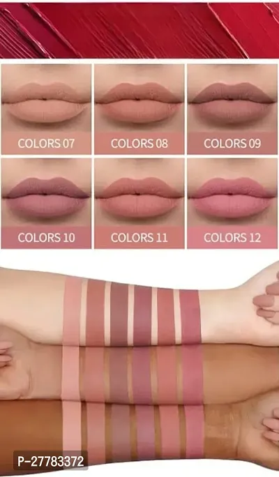 6 Pcs Matte Liquid Lipstick Set Nude Shade Non-Stick Cup Not Fade Waterproof Lipstick (Multicolor) Visit the VBA Store-thumb2