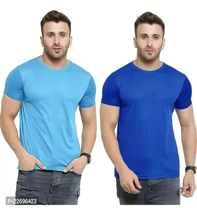 Men stylish Solid Round Neck T-Shirt-thumb0