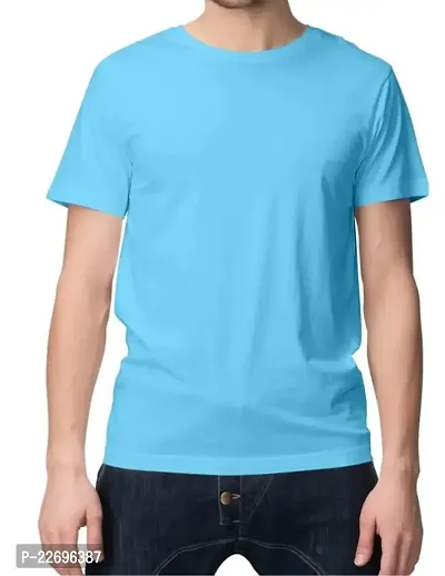 Men stylish Solid Round Neck T-Shirt-thumb0