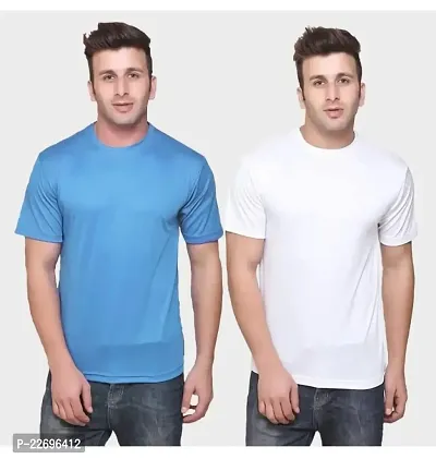 Men stylish Solid Round Neck T-Shirt-thumb0