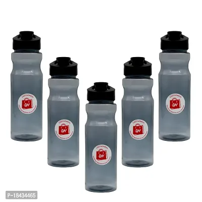 Premium Transparent Black Shade Plastic Bottle For Fridge,Home,Office,Gym,School With Flip Type Cap-thumb0