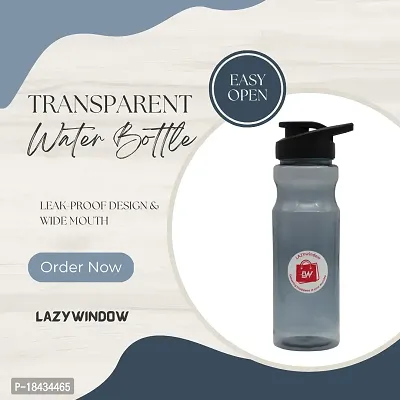 Premium Transparent Black Shade Plastic Bottle For Fridge,Home,Office,Gym,School With Flip Type Cap-thumb4
