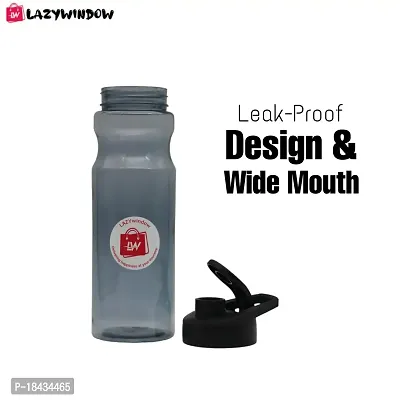 Premium Transparent Black Shade Plastic Bottle For Fridge,Home,Office,Gym,School With Flip Type Cap-thumb5