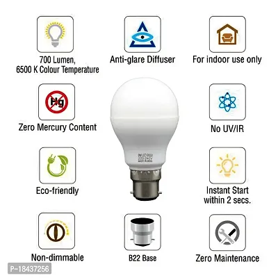 9 Watt LED Bulb (Cool Day White) - Pack of 8+Surprise Gift-thumb3