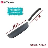 Premium Quality Nonstick Cookware Combo - Fry Pan (22cm Dia) +  Kadhai (26cm Dia). Black-thumb2