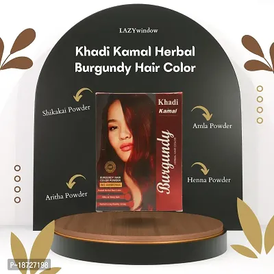 Khadi Kamal Herbal BH+ Burgundy Hair Color for Man and Women, 100% Natural Burgundy 80g By LAZYwindow-thumb5