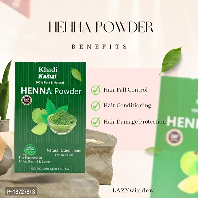 Khadi Kamal Herbal Henna Powder for Man and Women for Hair Growth And Shinning, 100% Natural 150g By LAZYwindow-thumb2