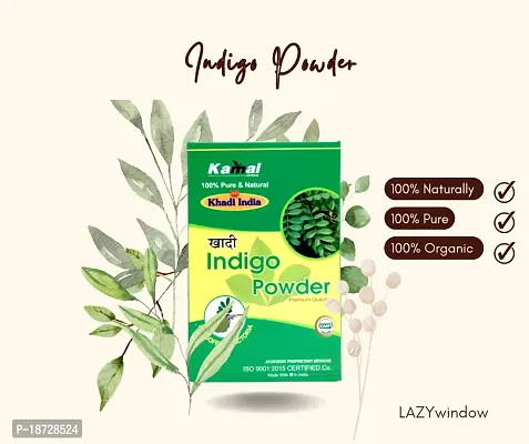 Khadi Kamal Herbal Indigo Powder for Man and Women, 100% Natural Black 100g By LAZYwindow-thumb4