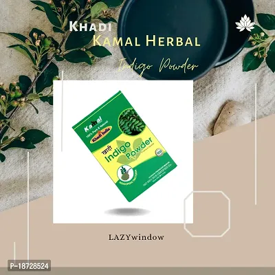 Khadi Kamal Herbal Indigo Powder for Man and Women, 100% Natural Black 100g By LAZYwindow-thumb2
