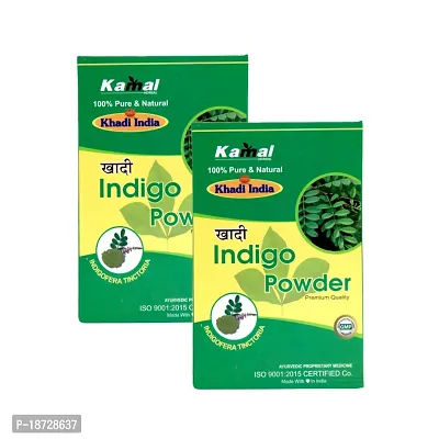 Khadi Kamal Herbal Indigo Powder for Man and Women, 100% Natural Black 100g By LAZYwindow-thumb0