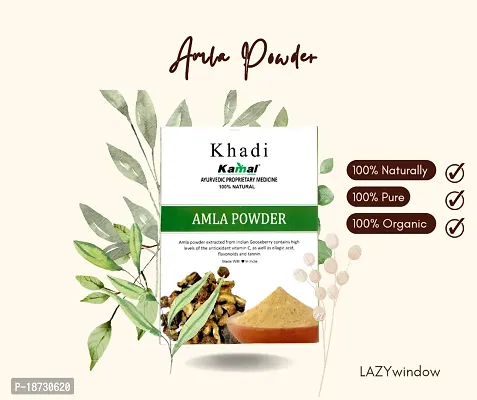 Khadi Kamal Herbal Amla Powder for Man and Women, 100% Natural Hair Growth 100g By LAZYwindow Combo Pack-thumb3