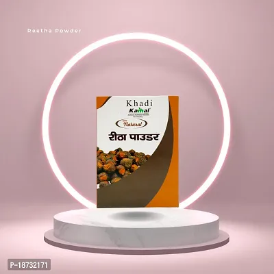 Khadi Kamal Herbal Bio Organic 100% Natural Reetha Powder for Man and Women 100g By LAZYwindow Combo Pack-thumb0