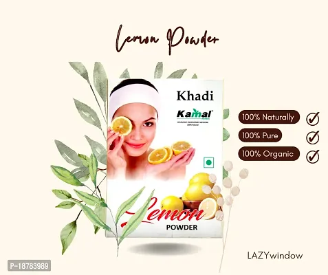 Khadi Kamal Herbal 100% Pure Natural  Organic Lemon Powder For Man And Women For Skin Care 100gm by LAZYwindow-thumb4