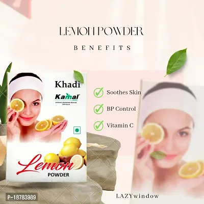 Khadi Kamal Herbal 100% Pure Natural  Organic Lemon Powder For Man And Women For Skin Care 100gm by LAZYwindow-thumb3