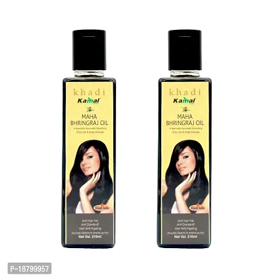 Khadi Kamal Herbal 100% Pure Natural  Organic Maha Bhringraj Oil For Men And Women For Hair 210ml by LAZYwindow-thumb0