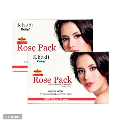Khadi Kamal Herbal 100% Pure Natural  Organic Rose Face Pack For Men And Women 100gm by LAZYwindow-thumb0