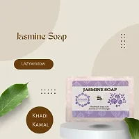 Khadi Kamal Herbal 100% Pure Natural  Organic Jasmine Bathing Soap For Men And Women 125gm by LAZYwindow  Combo Pack-thumb1