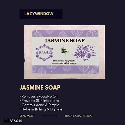 Khadi Kamal Herbal 100% Pure Natural  Organic Jasmine Bathing Soap For Men And Women 125gm by LAZYwindow  Combo Pack-thumb4