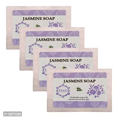 Khadi Kamal Herbal 100% Pure Natural  Organic Jasmeen Bathing Soap For Men And Women 125gm by LAZYwindow  Combo Pack-thumb0