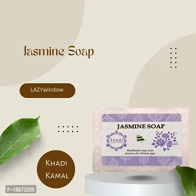 Khadi Kamal Herbal 100% Pure Natural  Organic Jasmeen Bathing Soap For Men And Women 125gm by LAZYwindow  Combo Pack-thumb2