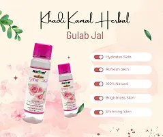 Khadi Kamal Herbal 100% Pure Natural  Organic Gulab Jal For Men And Women for Makeup Remover And All Skin Type 120ml by LAZYwindow  Pack Of 1-thumb1