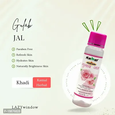 Khadi Kamal Herbal 100% Pure Natural  Organic Gulab Jal For Men And Women for Makeup Remover And All Skin Type 120ml by LAZYwindow  Pack Of 1-thumb3