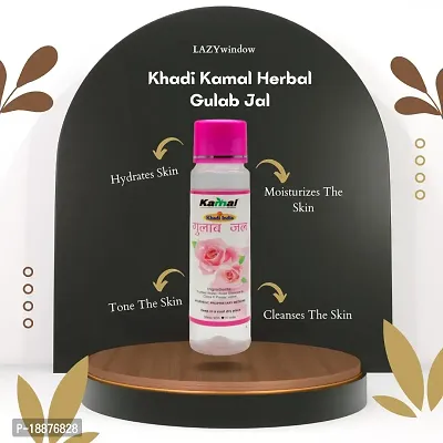 Khadi Kamal Herbal 100% Pure Natural  Organic Gulab Jal For Men And Women for Makeup Remover And All Skin Type 120ml by LAZYwindow  Pack Of 1-thumb5
