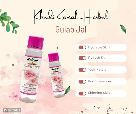 Khadi Kamal Herbal 100% Pure Natural  Organic Gulab Jal For Men And Women for Makeup Remover And All Skin Type 120ml by LAZYwindow  Pack Of 2-thumb4
