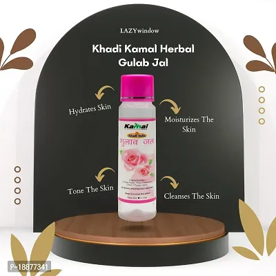 Khadi Kamal Herbal 100% Pure Natural  Organic Gulab Jal For Men And Women for Makeup Remover And All Skin Type 120ml by LAZYwindow  Pack Of 4-thumb5