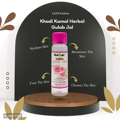 Khadi Kamal Herbal 100% Pure Natural  Organic Gulab Jal For Men And Women for Makeup Remover And All Skin Type 120ml by LAZYwindow  Pack Of 5-thumb2