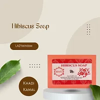 Khadi Kamal Herbal 100% Pure Natural  Organic Hibiscus Bathing Soap For Men And Women 125gm by LAZYwindow  Pack Of  1-thumb3