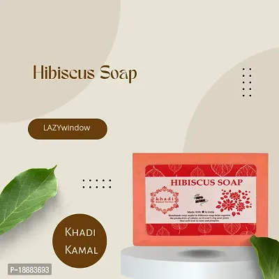 Khadi Kamal Herbal 100% Pure Natural  Organic Hibiscus Bathing Soap For Men And Women 125gm by LAZYwindow  Pack Of  1-thumb4